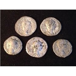 Estate Sale: Maximin Ier, Julia Mamaea, Lucius Verus, Alexandre Sévère et Septime Sévère. 14,10 gr, 