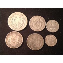 Estate Sale: NAPOLÉON III - Lot of 6 different coins, 28,60 gr