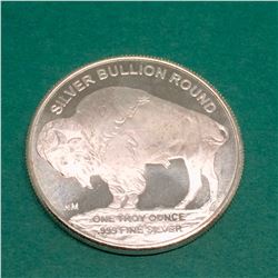 1 TROY OZ BUFFALO FINE SILVER .999  BULLION ROUND