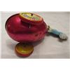 Image 4 : Vintage Tin Lithographed Toy Rabbit Bunny Pulling Cart Wagon Easter J Chein 1950's