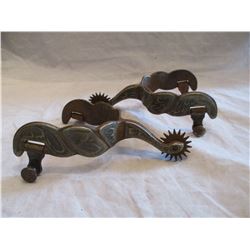 Antique Silver Inlay Spurs