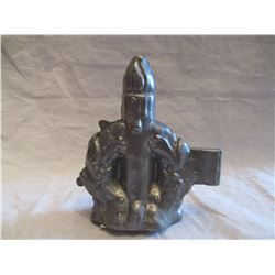 Antique Pewter Wreath and Candle Christmas Ice Cream Mold E & Co N.Y.