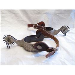 Marked E Garcia Swan Silver Spurs