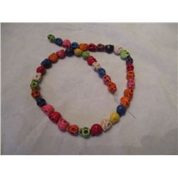 Mulitcolor Stone Skull Bead Strand