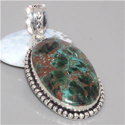 Chrysocolla and 925 Sterling Silver Pendant