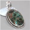 Image 1 : Chrysocolla and 925 Sterling Silver Pendant