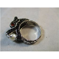 Black Crystal Dragon Ring