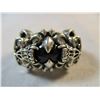 Image 1 : Mens Sterling Silver Skull Ring with Star Sapphire