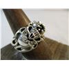 Image 3 : Mens Sterling Silver Skull Ring with Star Sapphire