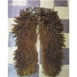 Vintage 1916 Dated Shotgun Style Angora Wolly Chaps