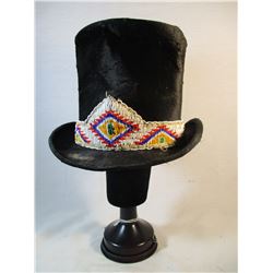 Somers Bros 1880's Top Hat with Sioux 1920's Beaded Hat Band