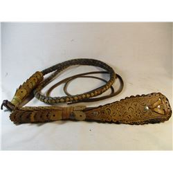 Vintage Handtooled Mexian Whip