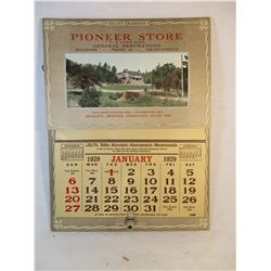 1929 Calendar with Pockets from The Pioneer Store Spearfish South Dakota
