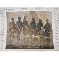 Lieutenant Tayor and 7 Indian Scout Print 1891 Stevens Pine Ridge Agency Hot Springs South Dakota