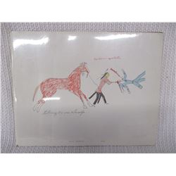 Ledger Art Print Taking Crow Scalp