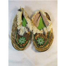 Circa 1920's-1950's Alaskan Cree Beaded Moccasins