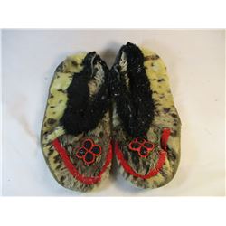 Circa 1920's-1950's Alaskan Cree Beaded Moccasins