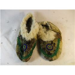 Circa 1920's-1950's Alaskan Cree Beaded Moccasins