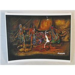 Sioux Artist Thurman Horse Print Pine Ridge South Dakota