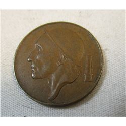 1953 Belgium 50 Centime Coin