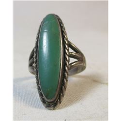 Vintage Sterling and Turquoise Navajo Ring Size 6 1/2