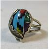 Image 1 : Navajo Inlay Turquoise Sterling Silver Ring