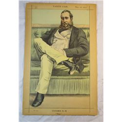Vanity Fair: Statesmen Original Lithograph November 18 1871 2 Pages Dawson-Damer