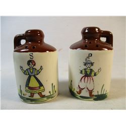 Ceramic moon shine jug shape salt & pepper shaker set made in Japan