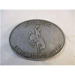 Vintage Wyoming Army National Guard Belt Buckle