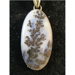 Black Plume Agate Pendant