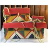 Image 1 : Three Piece Nesting Parfleche Native American Boxes