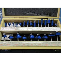 Handy Toughtest 24 Piece Router Bit Set in Wooden Case NIB