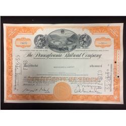 1959 THE PENNSYLVANIA RAILROAD COMPANY STOCK CERTIFICATE (50 SHARES)