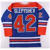 Image 1 : Anton Slepyshev Signed Oilers Jersey (Beckett COA)