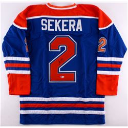 Andrej Sekera Signed Oilers Jersey (Beckett COA)