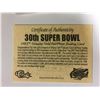 Image 3 : 30TH SUPERBOWL 23 KARAT GENUINE GOLD FOIL/ PHOTO TRADING CARD (1996 BLEACHERS CARD CORP)