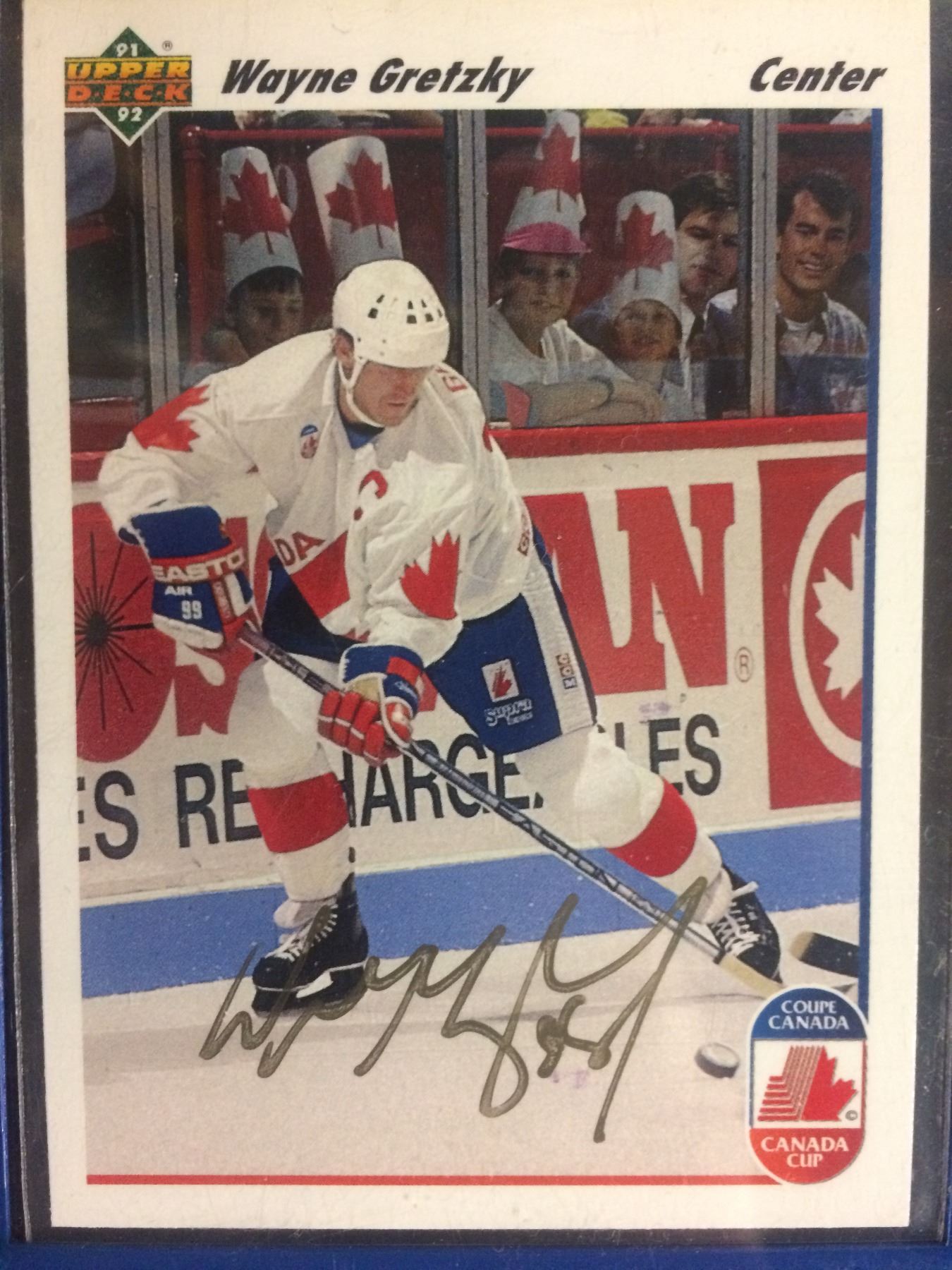 199192 UPPER DECK WAYNE GRETZKY AUTO CANADA CUP HOCKEY CARD 199192 UPPER DECK WAYNE GRETZKY AUTO CANADA CUP HOCKEY CARD