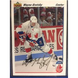 1991-92 UPPER DECK WAYNE GRETZKY AUTO CANADA CUP HOCKEY CARD