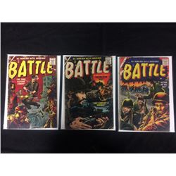 VINTAGE BATTLE COMIC BOOK LOT (#51, 52, 55) ATLAS COMICS