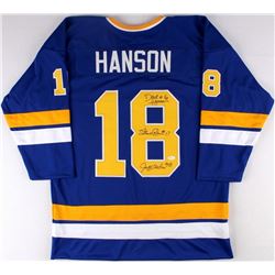 Dave Hanson, Steve Carlson & Jeff Carlson Signed Hanson Brothers "Slap Shot" Chiefs Jersey (JSA COA)