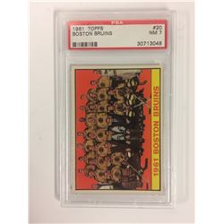 1961 TOPPS #20 BOSTON BRUINS (NM 7) PSA