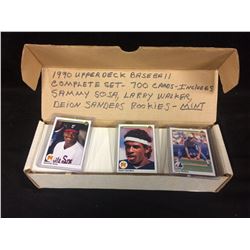 1990 UPPER DECK BASEBALL -COMPLETE SET- 700 CARDS (SOSA, WALKER, SANDERS ROOKIES "MINT")