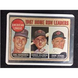 1968 TOPPS BASEBALL -- # 6 -- HOME RUN LEADERS / YASTRZEMSKI / KILLEBREW /HOWARD