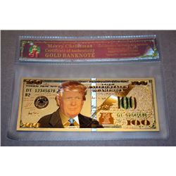 24 KARAT GOLD FOIL DONALD TRUMP BANK NOTE