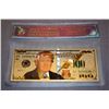 Image 1 : 24 KARAT GOLD FOIL DONALD TRUMP BANK NOTE