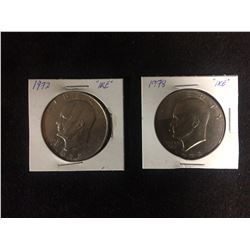 1972 & 1978 "IKE" SILVER DOLLAR