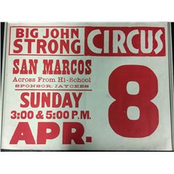 1945 WISCONSIN CIRCUS MUSEUM CIRCUS POSTER (BIG JOHN CIRCUS)