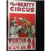 Image 1 : 1945 WISCONSIN CIRCUS MUSEUM CIRCUS POSTER (CLYDE BEATTY CIRCUS)