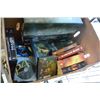 Image 1 : BOX OF COMPUTER GAMES, LEATHER BAG, AND NOVELS