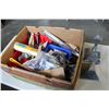 Image 1 : BOX OF PAINT SUPPLIES CANDLESTANDS AND RAZORS